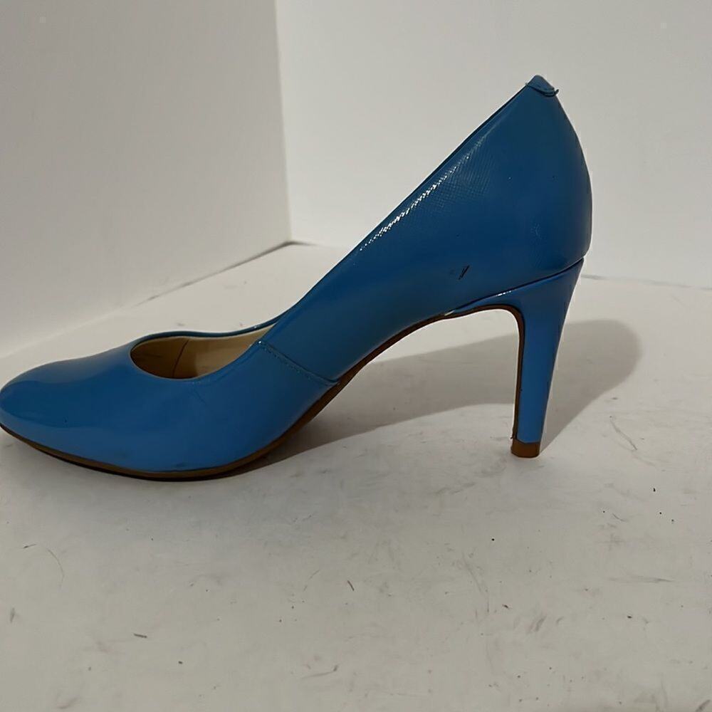 Alex Marie Almond Toe Sky Blue Patent Leather Pumps Size 6 - Picture 5 of 7